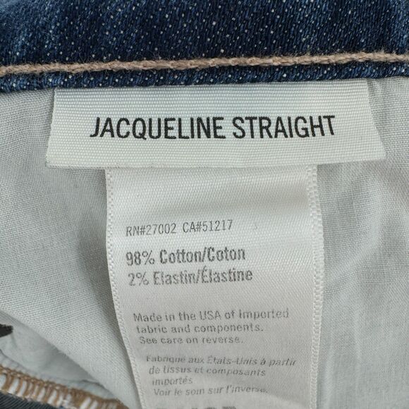 PAIGE Jacqueline Straight Leg High Rise Velvet Ankle Lace Jeans Size 28 - Picture 7 of 7